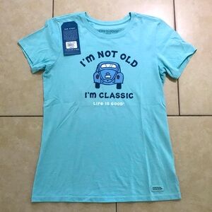 NWT Life is Good Light Blue T-Shirt, Size S